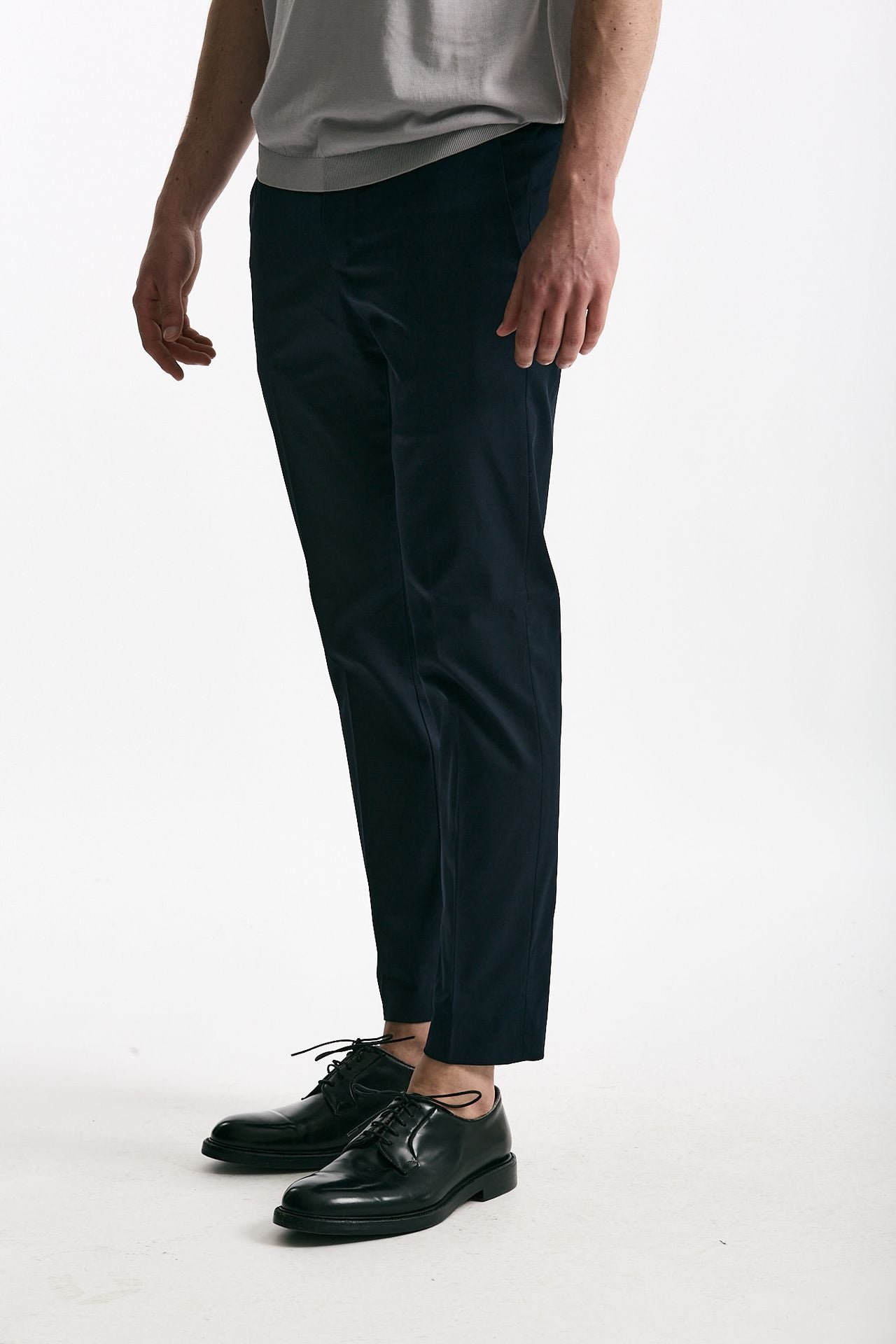 Pantalone EDGE-DIECI in cotone raso stretch blu men Pt torino - 2