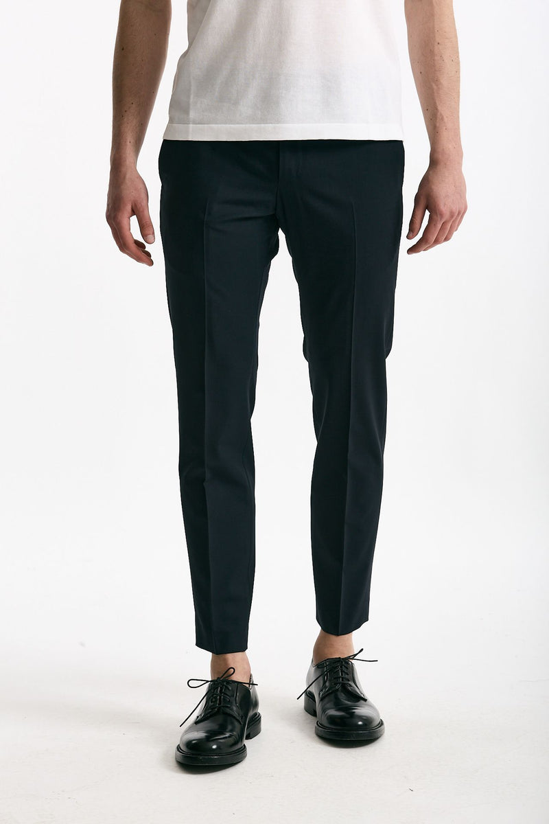 Pantalone EDGE- DIECI in lana stretch blu men Pt torino - 2