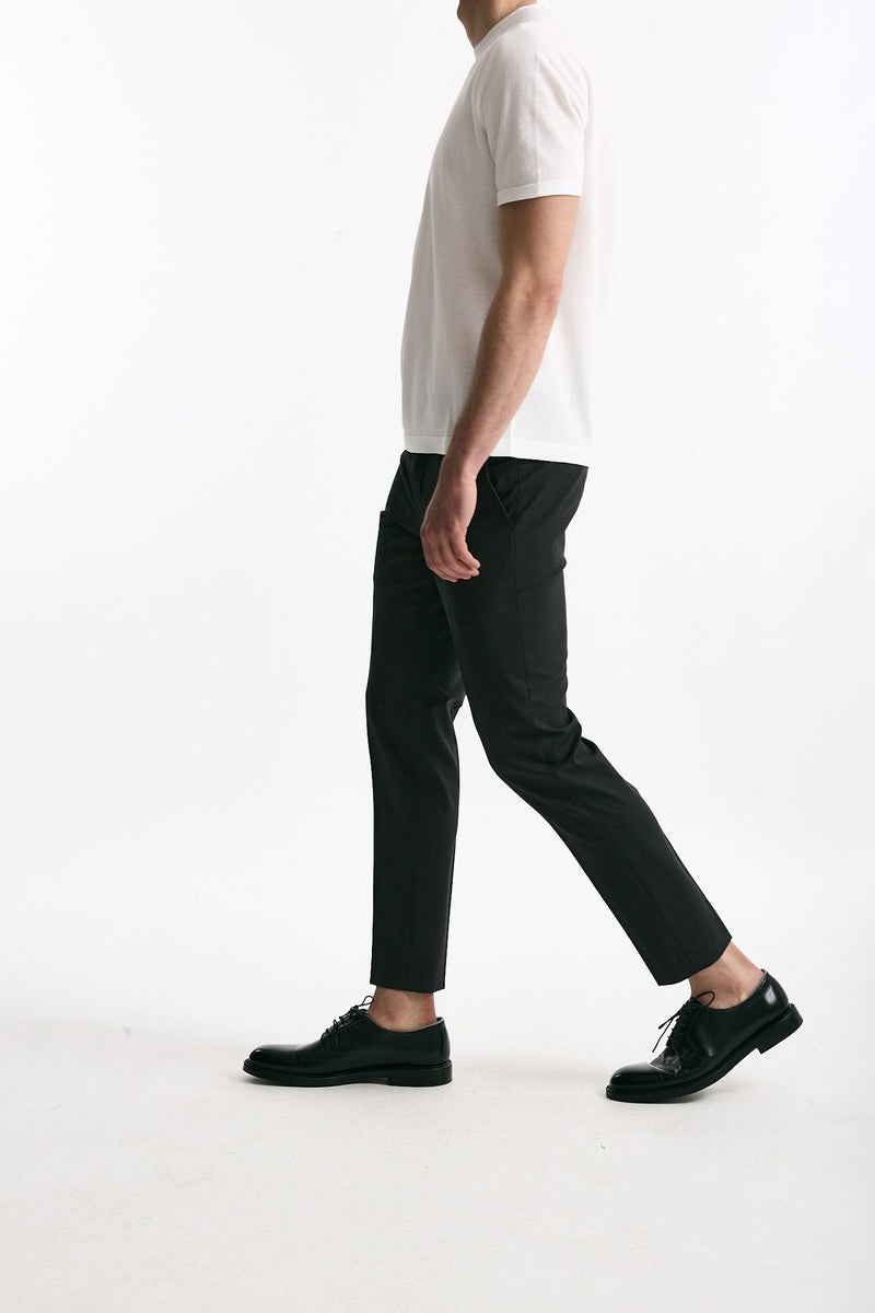 Pantalone EDGE- DIECI in lana stretch grigio antracite men Pt torino - 4