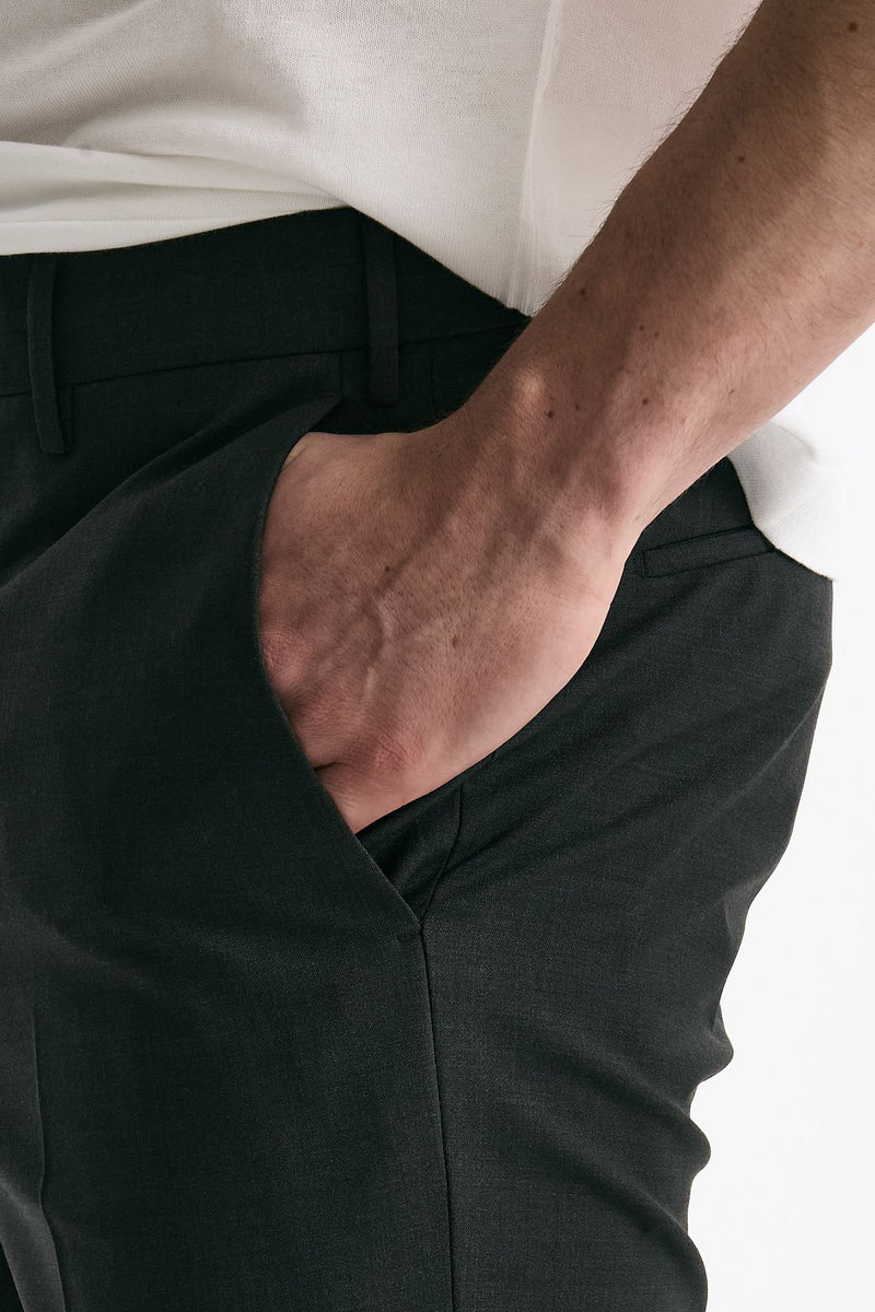 Pantalone EDGE- DIECI in lana stretch grigio antracite men Pt torino - 6