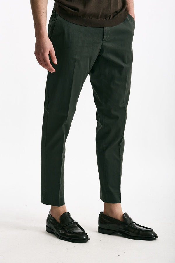 Pantalone EDGE-REBEL in cotone stretch verde men Pt torino