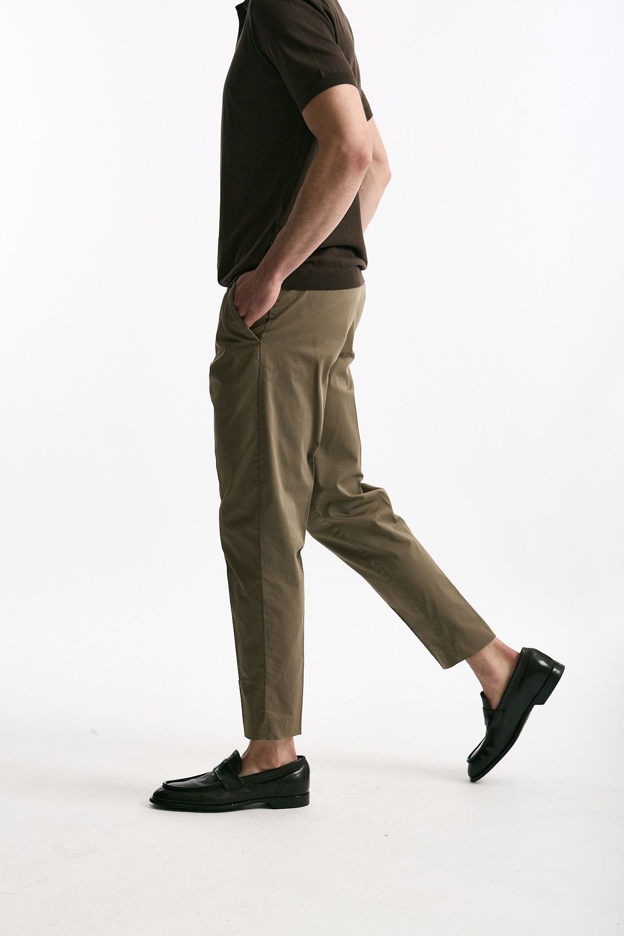 Pantalone EDGE-REBEL in cotone stretch cammello men Pt torino - 1