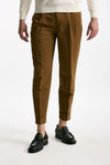 Pantalone REWORKED- CARROT in lino e cotone bruciato men Pt torino - 2