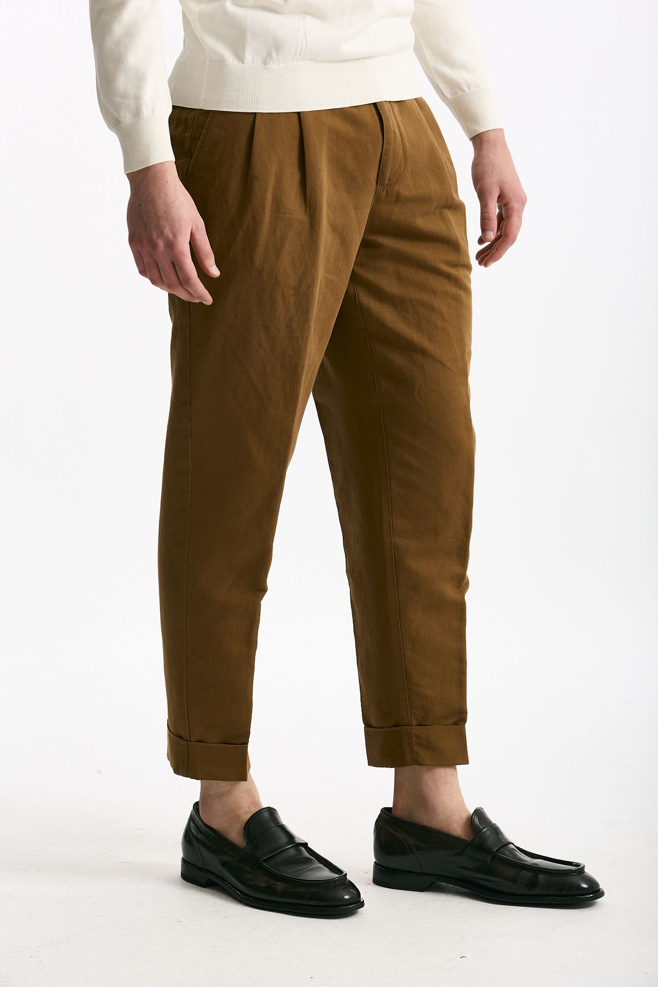 Pantalone REWORKED- CARROT in lino e cotone bruciato men Pt torino - 3