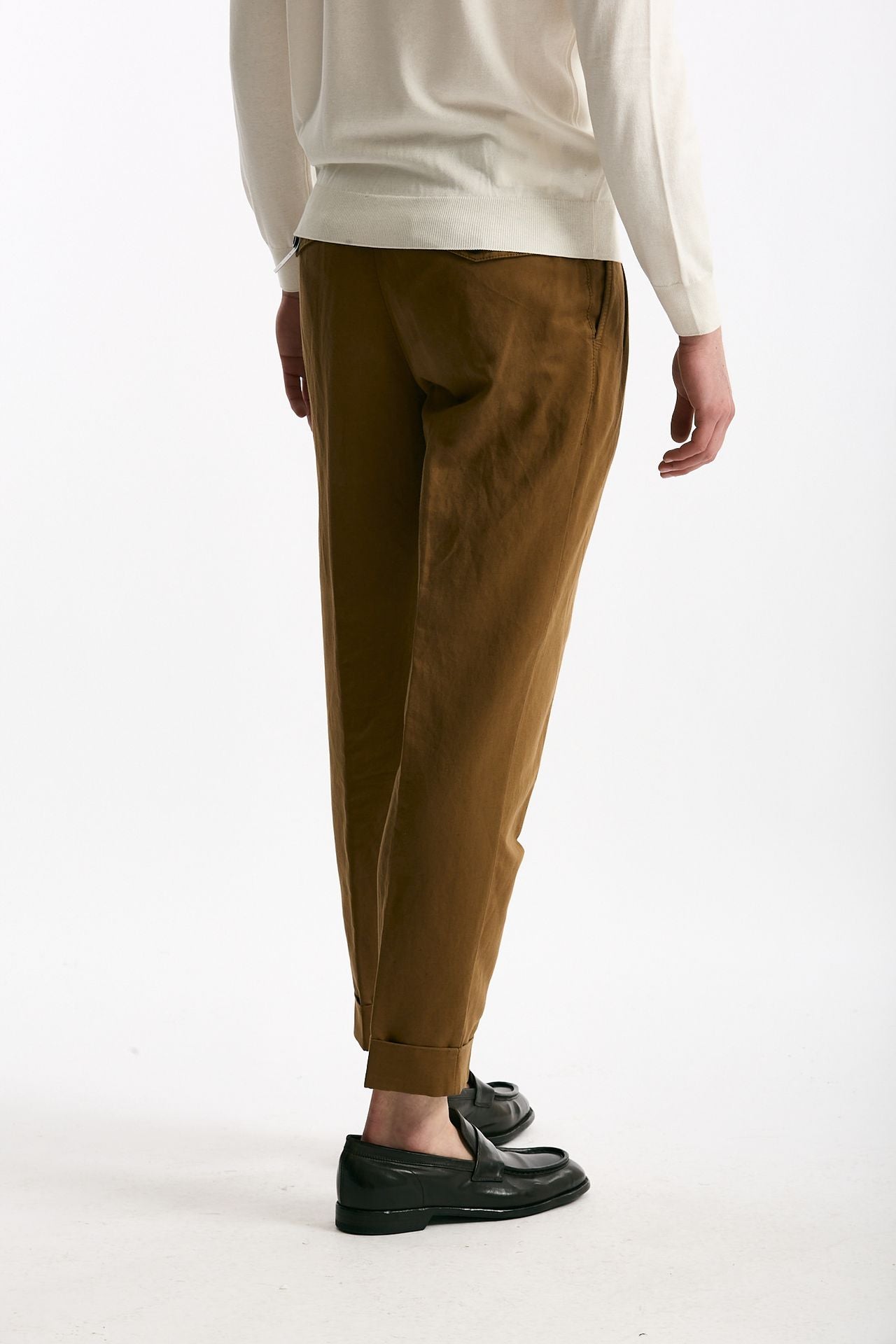 Pantalone REWORKED- CARROT in lino e cotone bruciato men Pt torino - 4
