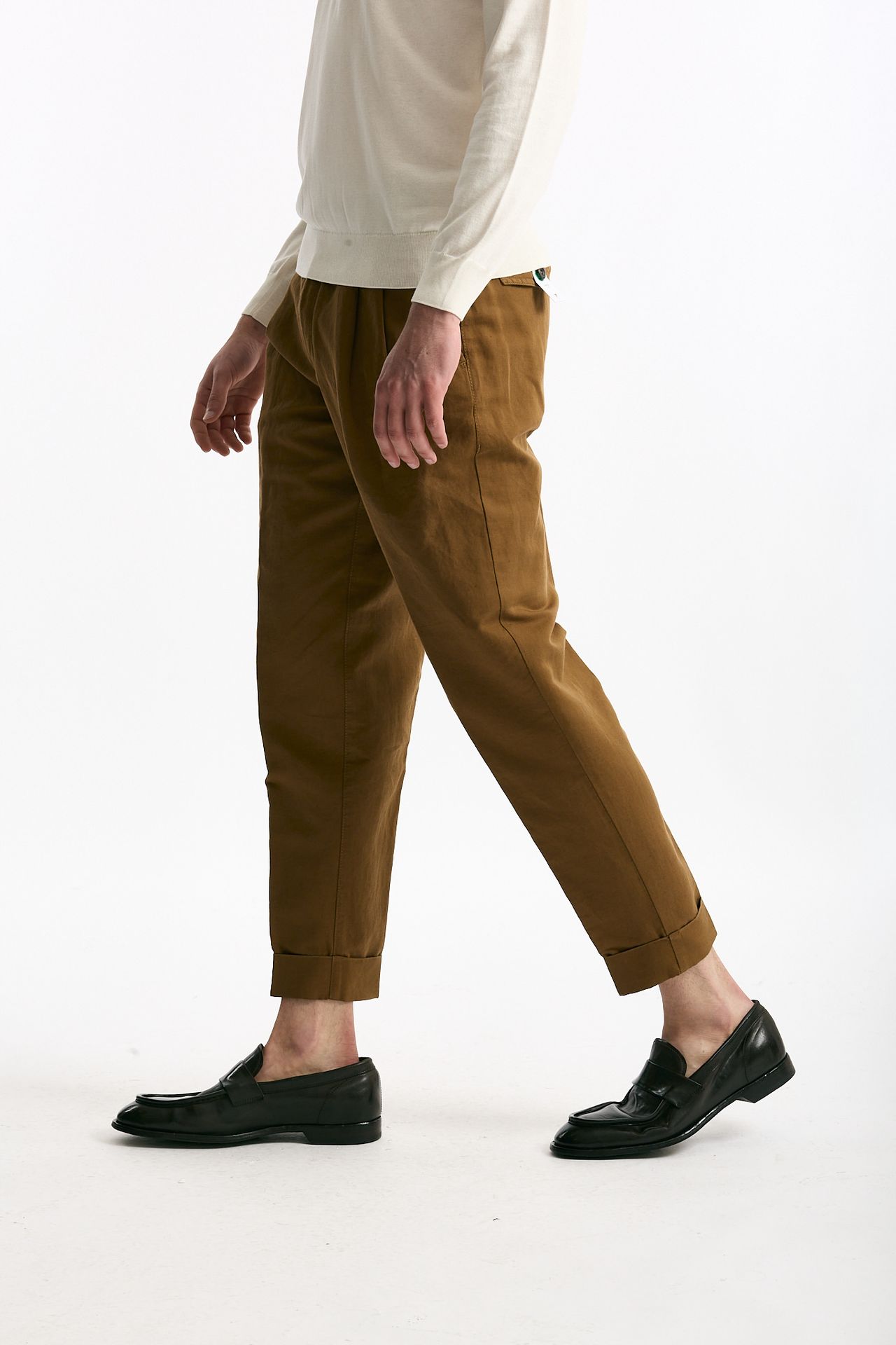 Pantalone REWORKED- CARROT in lino e cotone bruciato men Pt torino - 1