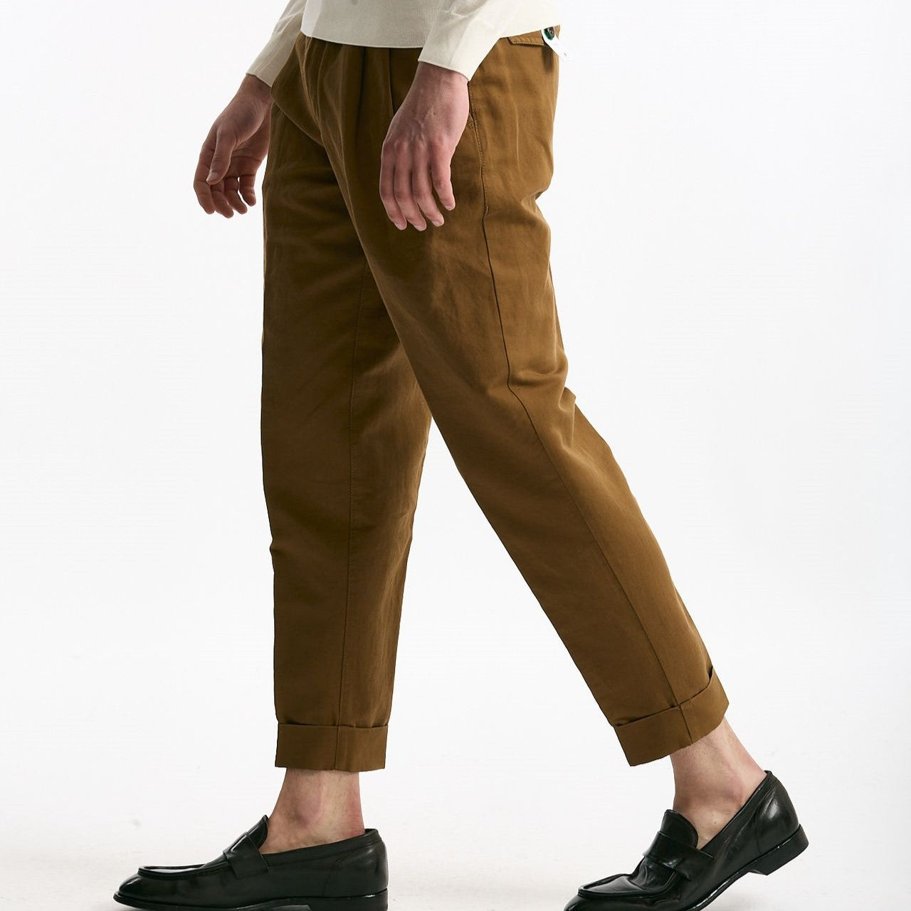 Pantalone REWORKED- CARROT in lino e cotone bruciato men Pt torino - 8