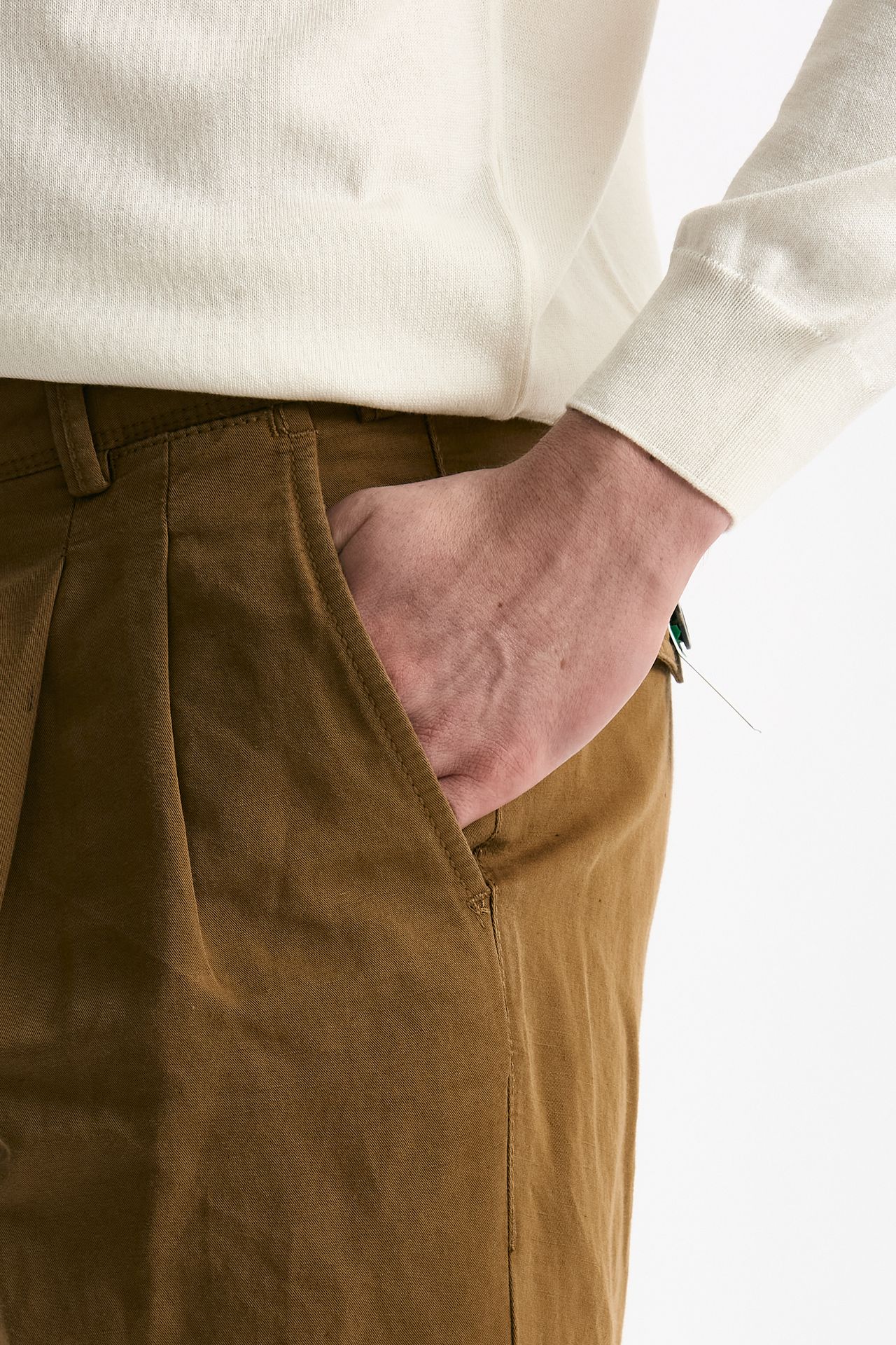 Pantalone REWORKED- CARROT in lino e cotone bruciato men Pt torino - 6
