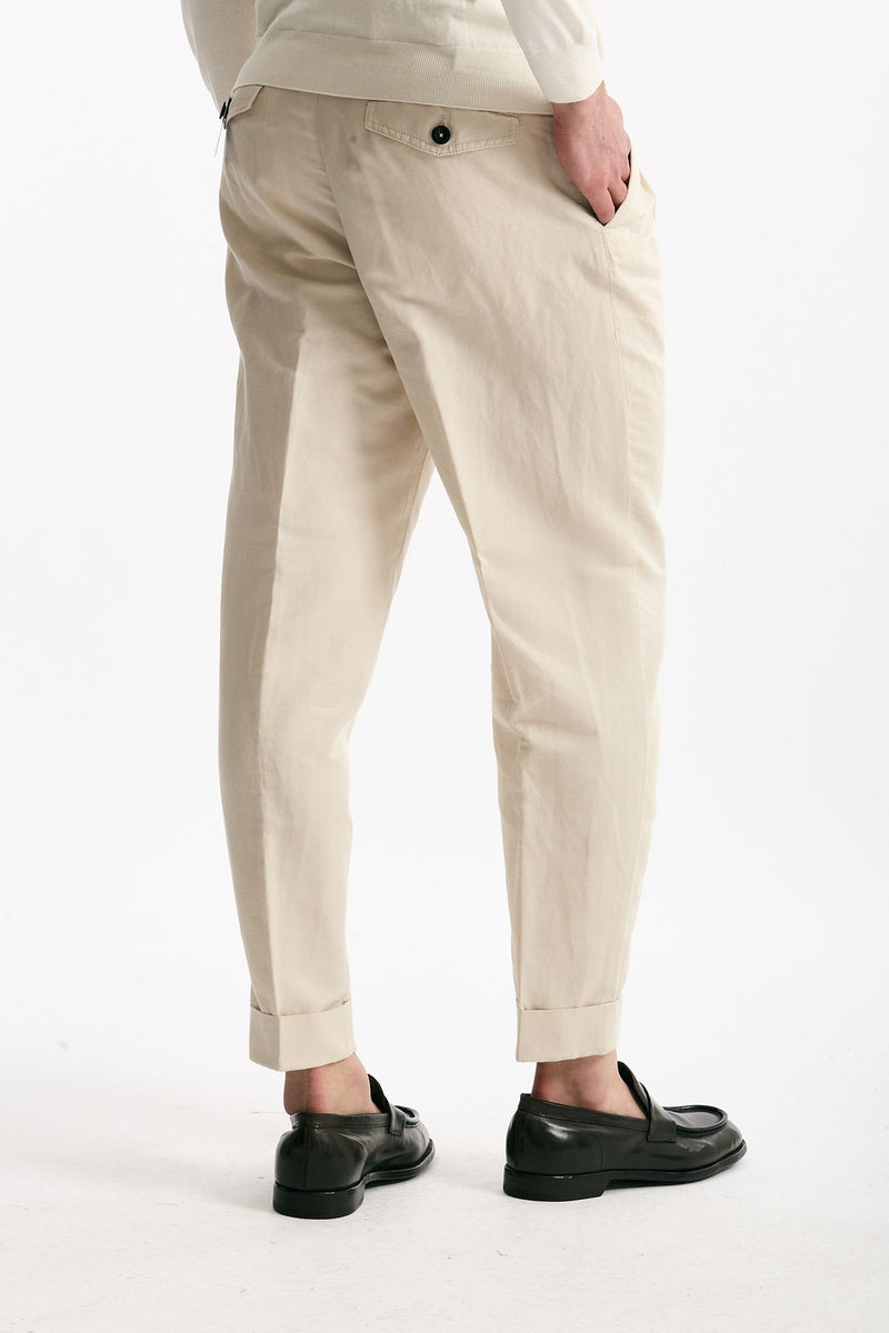Pantalone REWORKED- CARROT in lino e cotone panna men Pt torino - 3