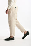 Pantalone REWORKED- CARROT in lino e cotone panna men Pt torino - 4