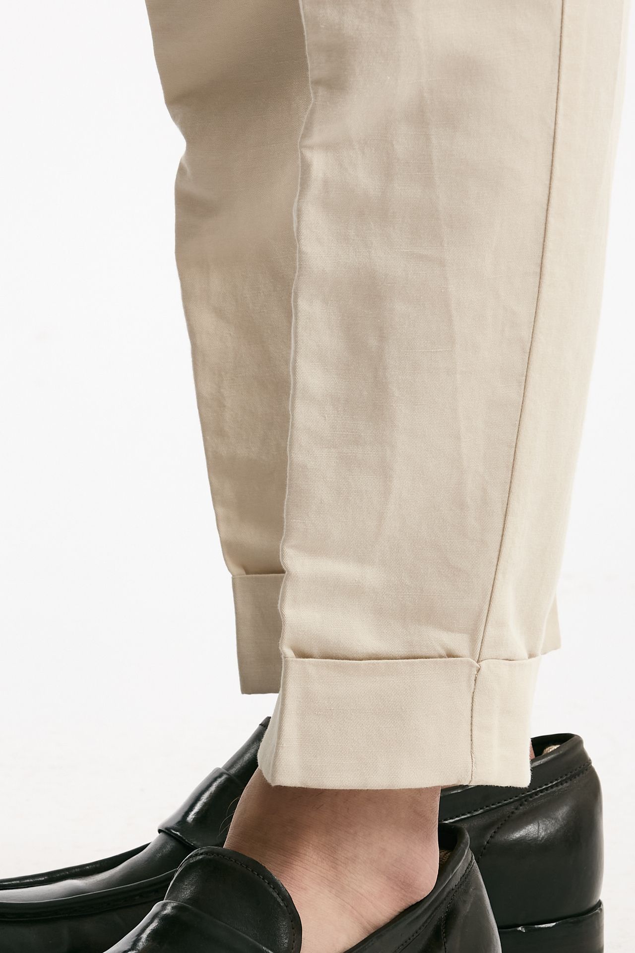 Pantalone REWORKED- CARROT in lino e cotone panna men Pt torino - 5