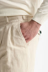Pantalone REWORKED- CARROT in lino e cotone panna men Pt torino - 7