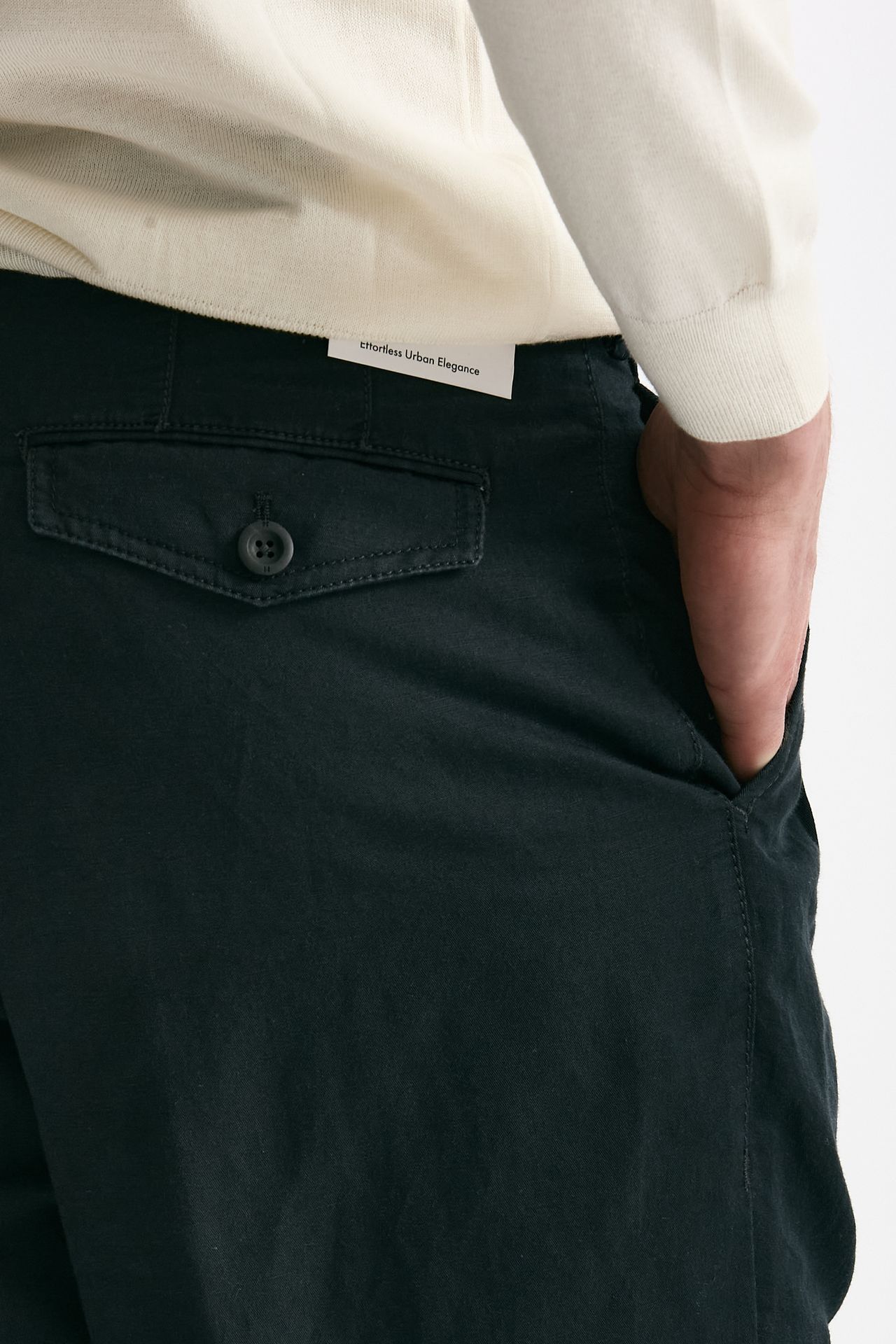 Pantalone REWORKED- CARROT in lino e cotone blu men Pt torino - 7