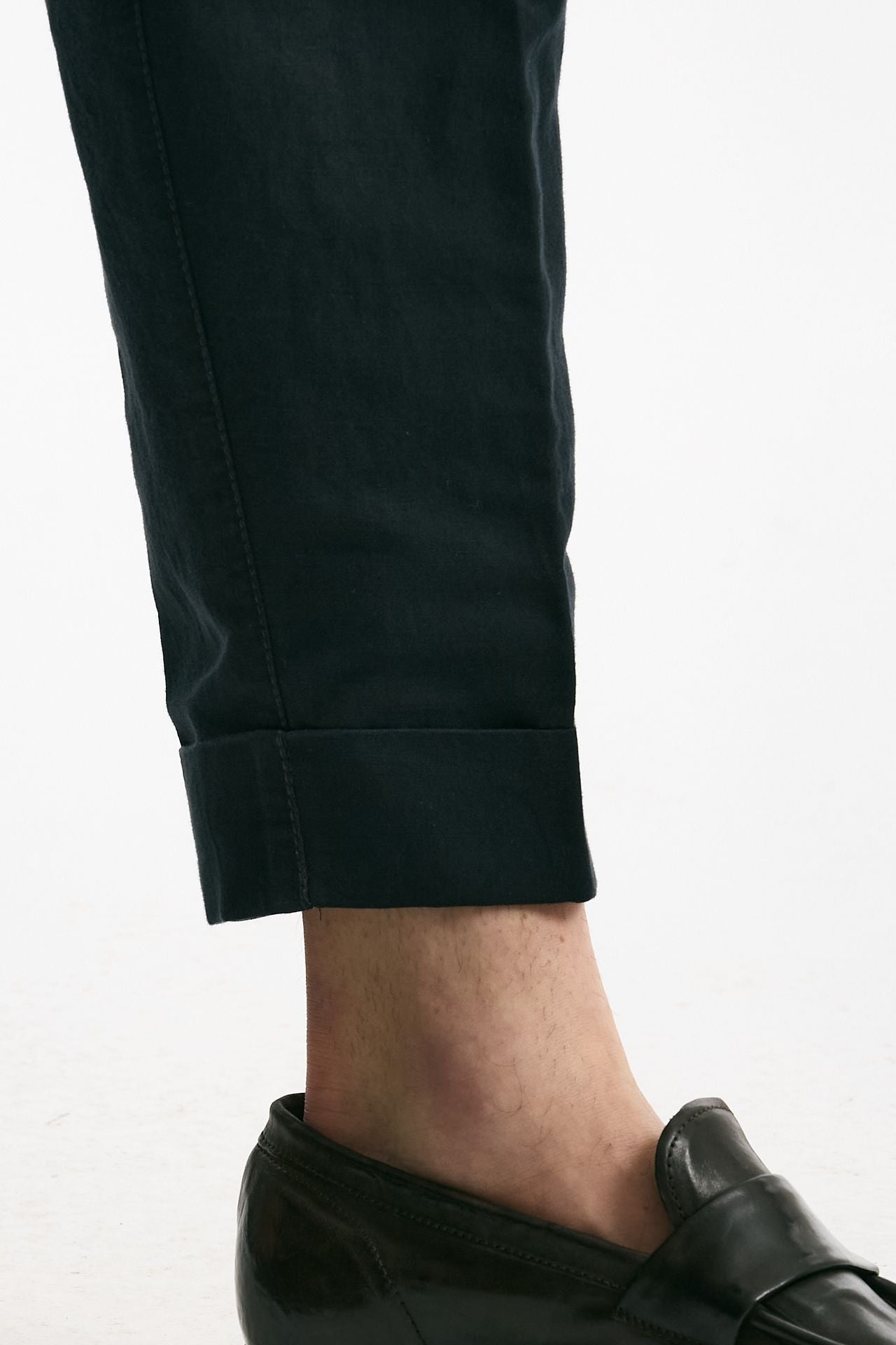 Pantalone REWORKED- CARROT in lino e cotone blu men Pt torino - 8