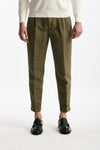 Pantalone REWORKED- CARROT in lino e cotone verde men Pt torino - 1