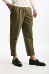 Pantalone REWORKED- CARROT in lino e cotone verde men Pt torino - 2