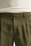 Pantalone REWORKED- CARROT in lino e cotone verde men Pt torino - 5