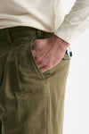Pantalone REWORKED- CARROT in lino e cotone verde men Pt torino - 6