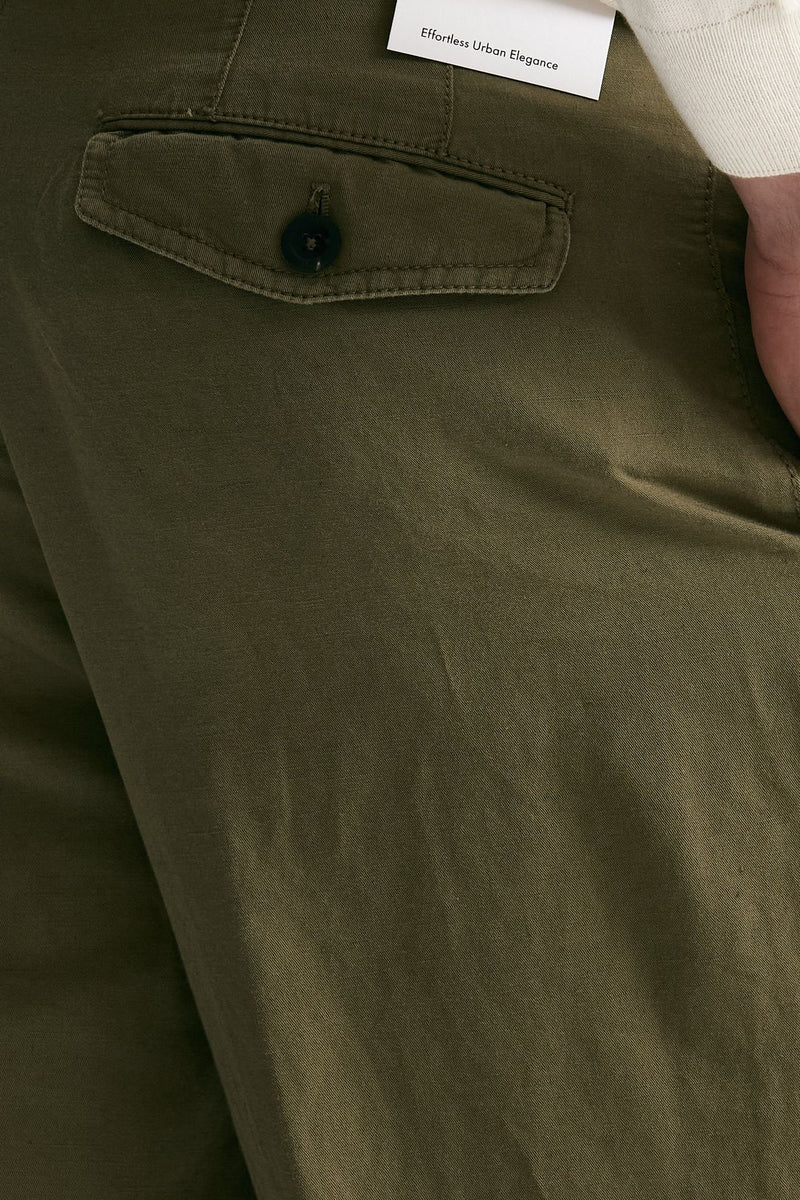 Pantalone REWORKED- CARROT in lino e cotone verde men Pt torino - 7