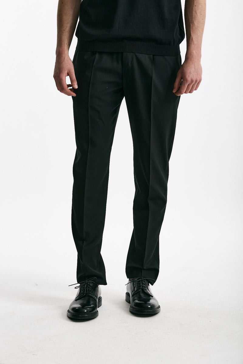 Pantalone in lana ferma UNION nero men Pt torino - 1