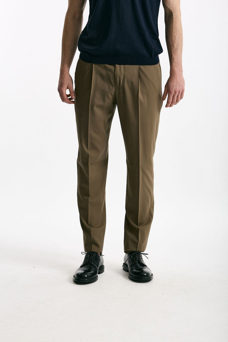 Pantalone in lana ferma UNION cammello men Pt torino - 2