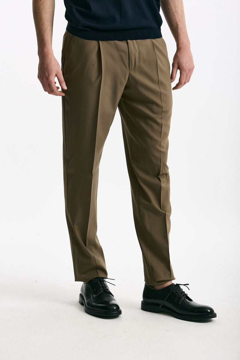 Pantalone in lana ferma UNION cammello men Pt torino - 3