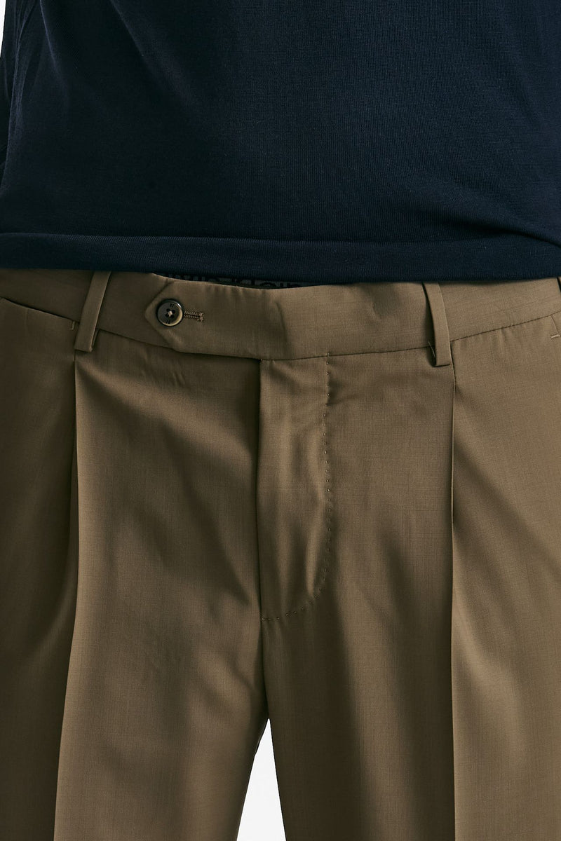 Pantalone in lana ferma UNION cammello men Pt torino - 5