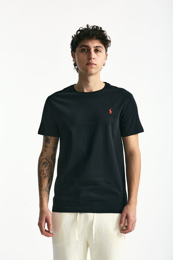 T-shirt Custom Slim-Fit in cotone nero men Polo ralph lauren