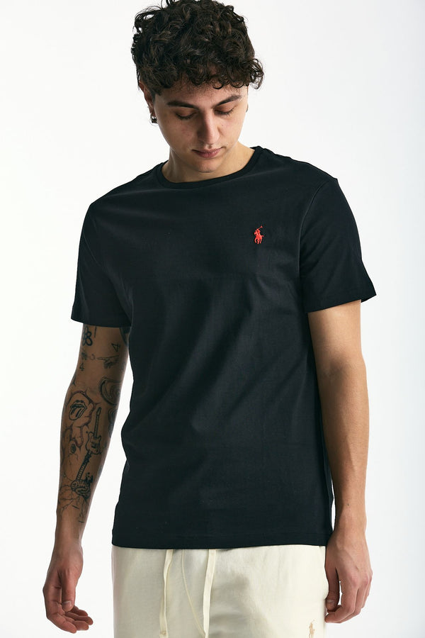 T-shirt Custom Slim-Fit in cotone nero men Polo ralph lauren