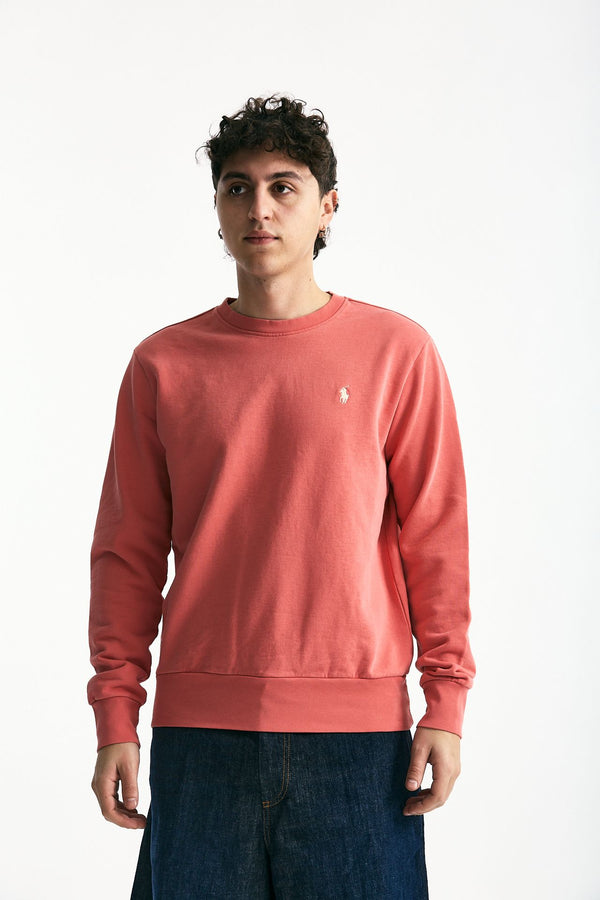 Felpa in cotone lavato corallo men Polo ralph lauren