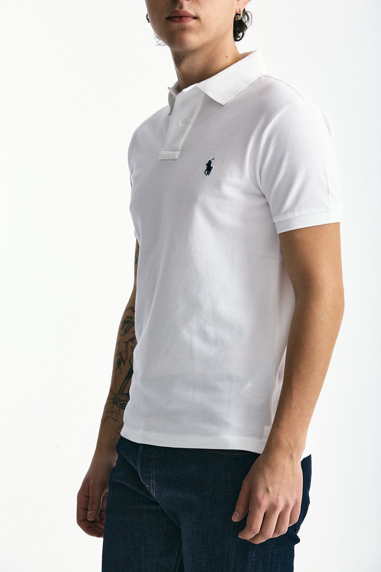Polo Slim-Fit in cotone piquet bianco men Polo ralph lauren - 1
