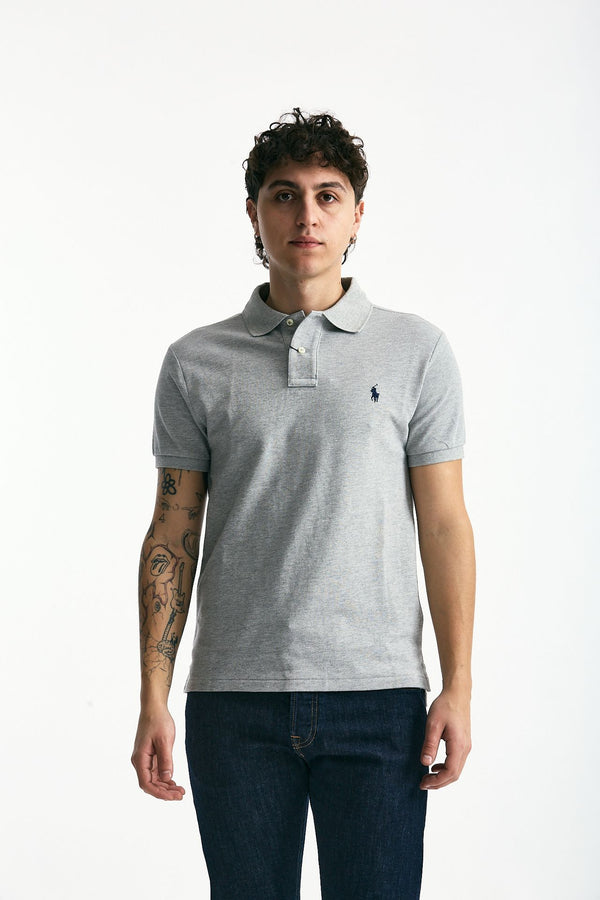 Polo Slim-Fit in cotone piquet grigio men Polo ralph lauren