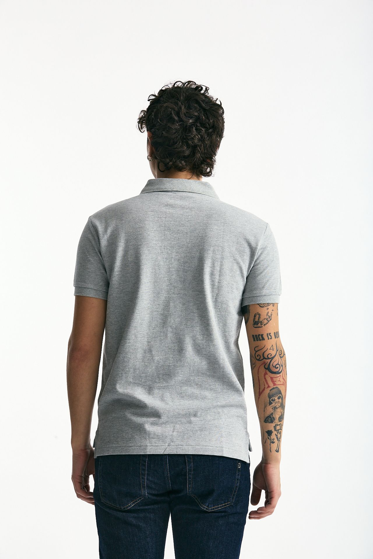 Polo Slim-Fit in cotone piquet grigio men Polo ralph lauren - 3