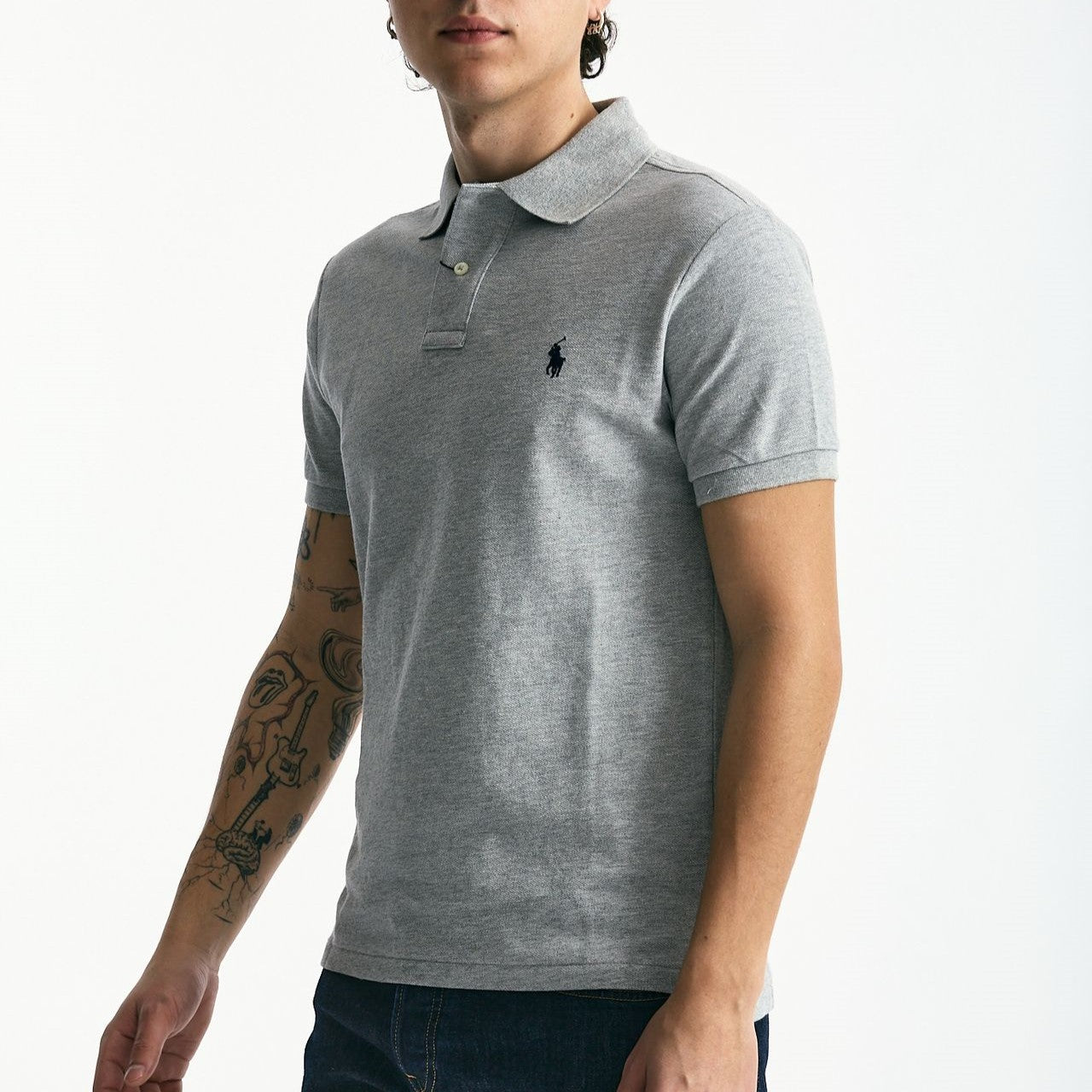 Polo Slim-Fit in cotone piquet grigio men Polo ralph lauren - 6