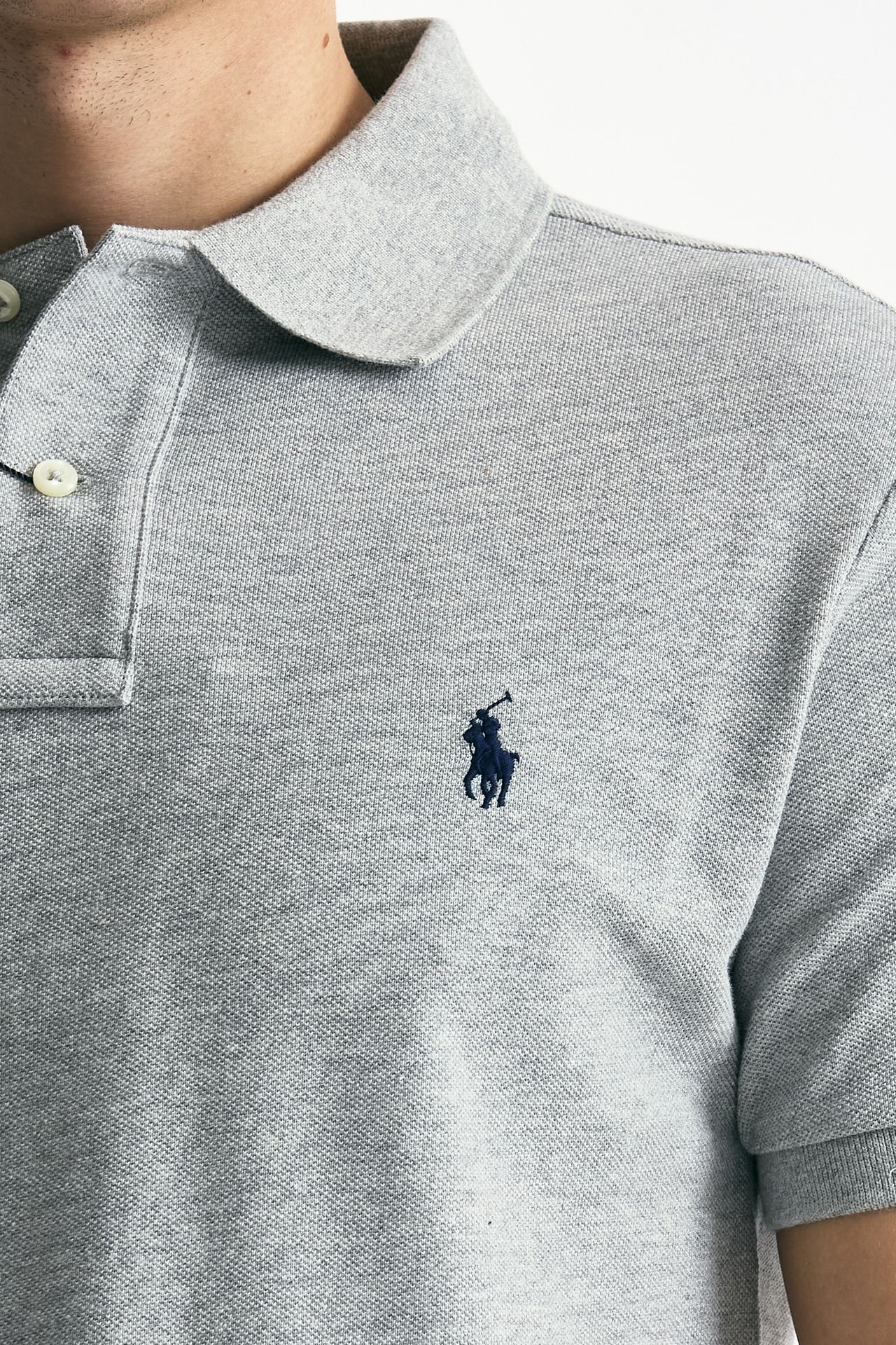 Polo Slim-Fit in cotone piquet grigio men Polo ralph lauren - 5