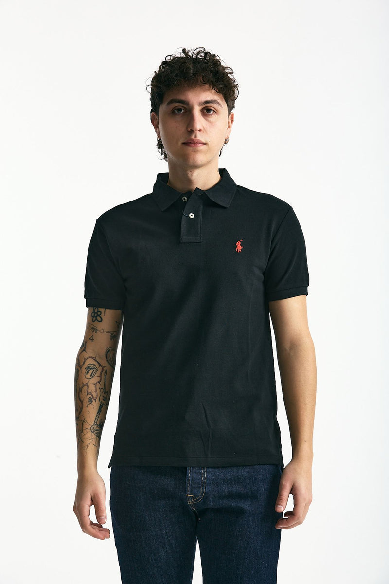 Polo Slim-Fit in cotone piquet nero men Polo ralph lauren - 3