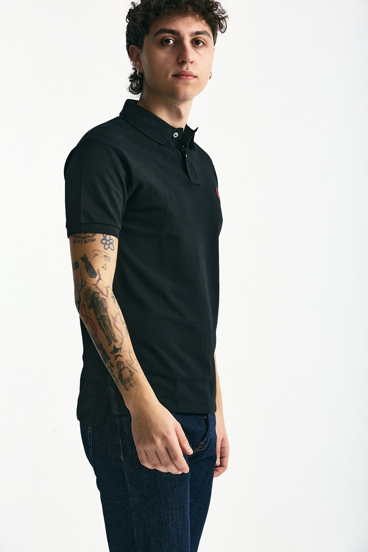 Polo Slim-Fit in cotone piquet nero men Polo ralph lauren - 2