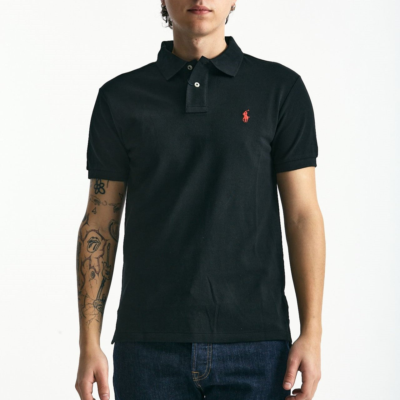 Polo Slim-Fit in cotone piquet nero men Polo ralph lauren - 6