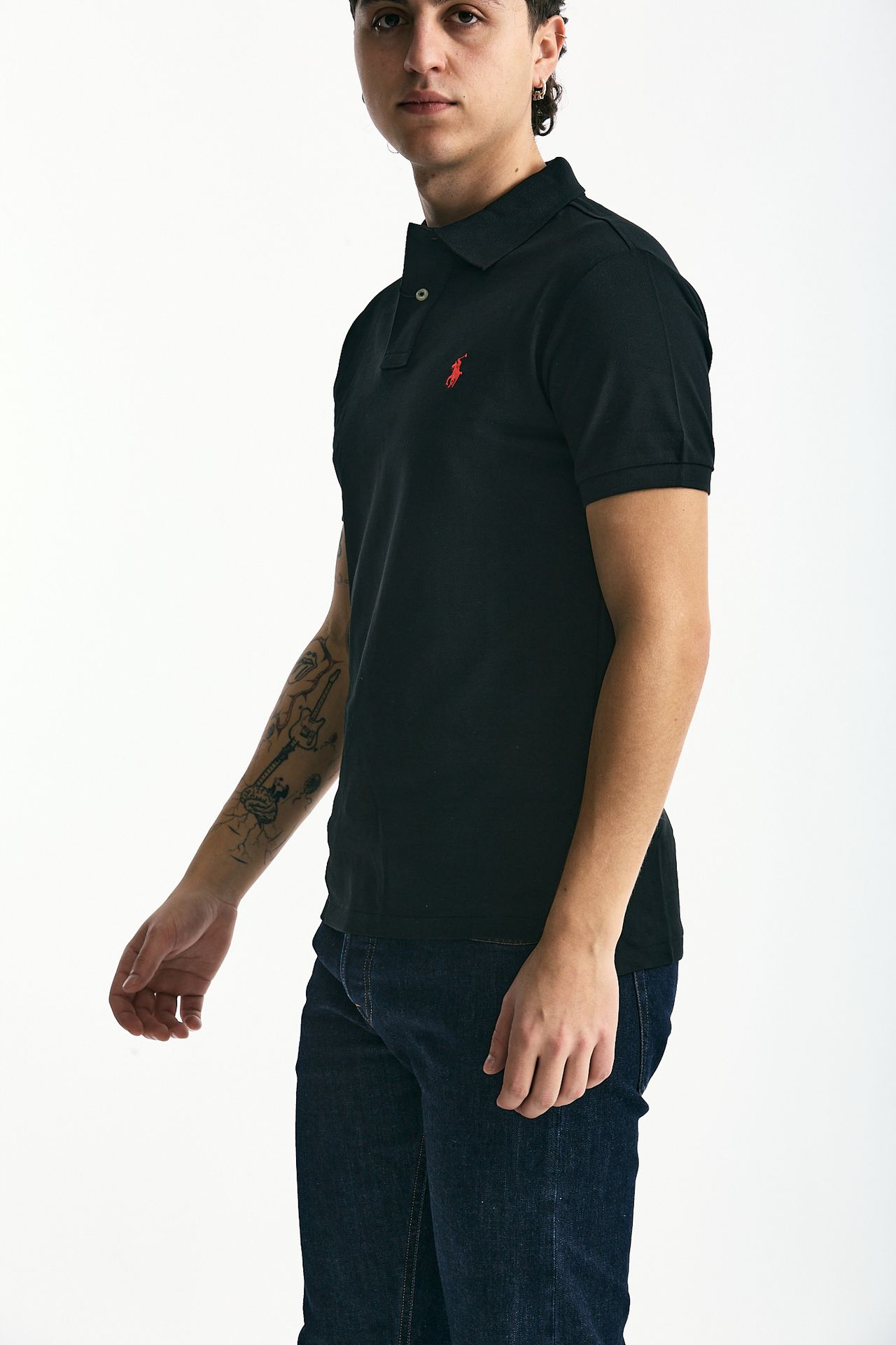 Polo Slim-Fit in cotone piquet nero men Polo ralph lauren - 1