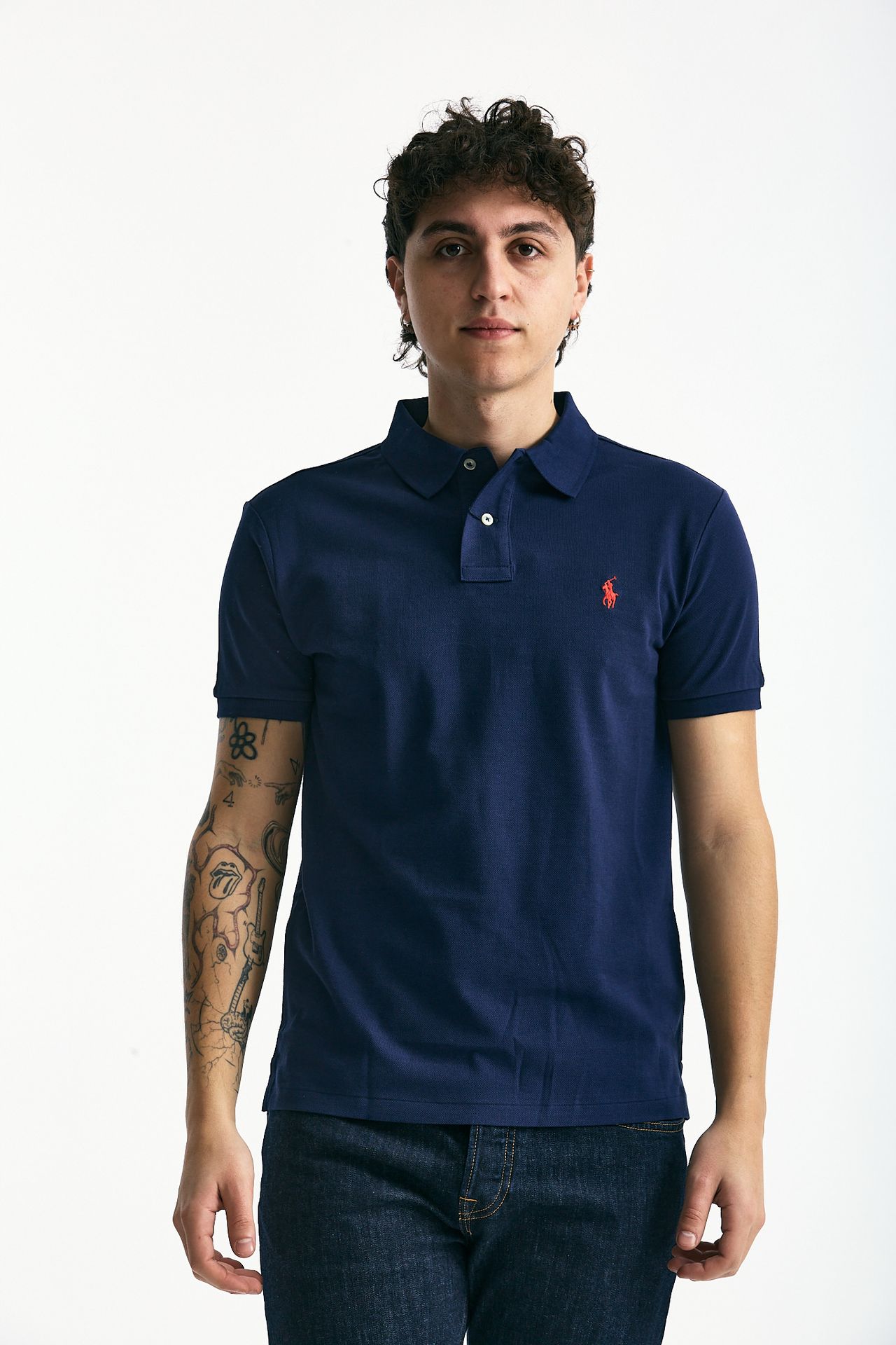 Polo Slim-Fit in cotone piquet blu men Polo ralph lauren - 2