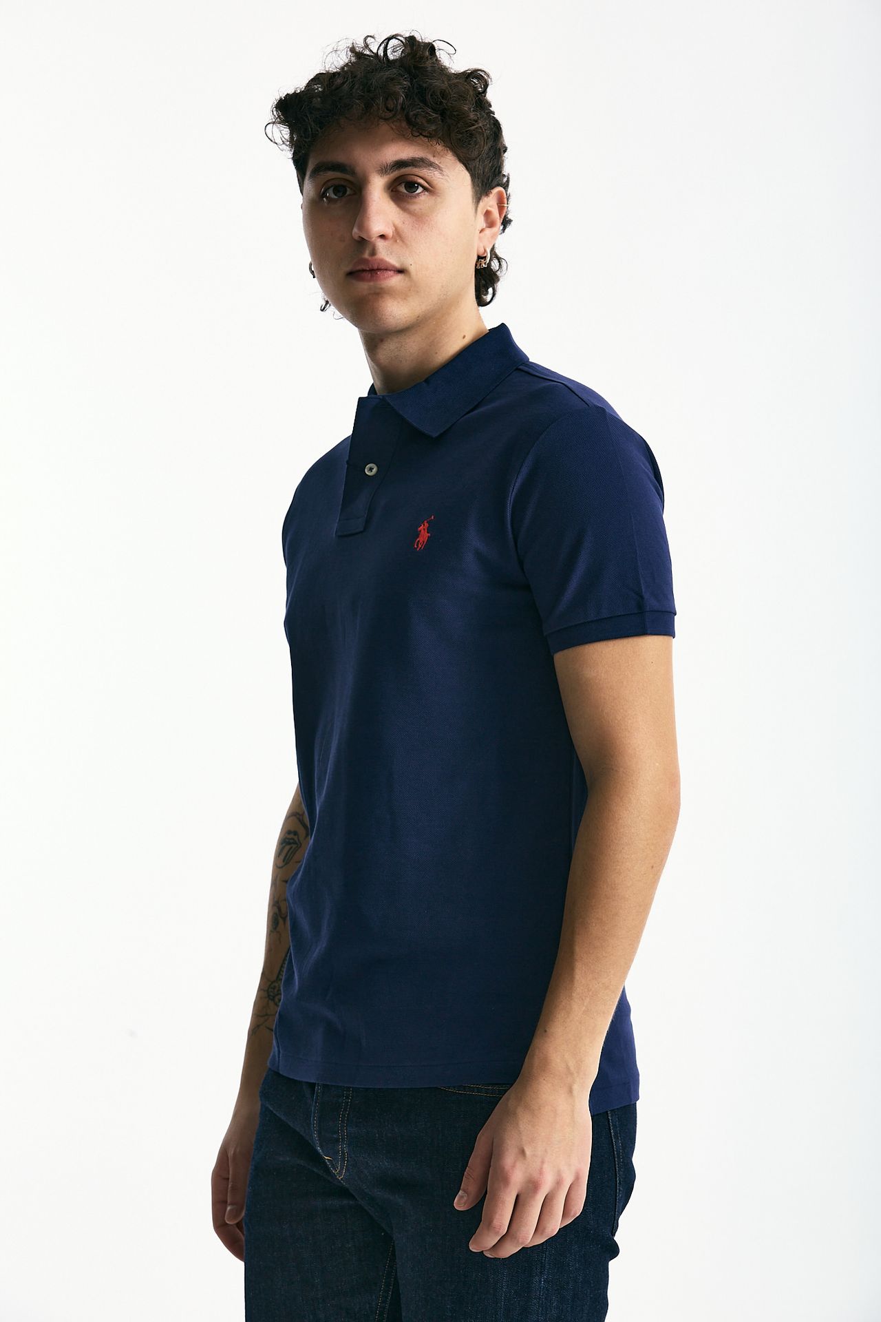 Polo Slim-Fit in cotone piquet blu men Polo ralph lauren - 4