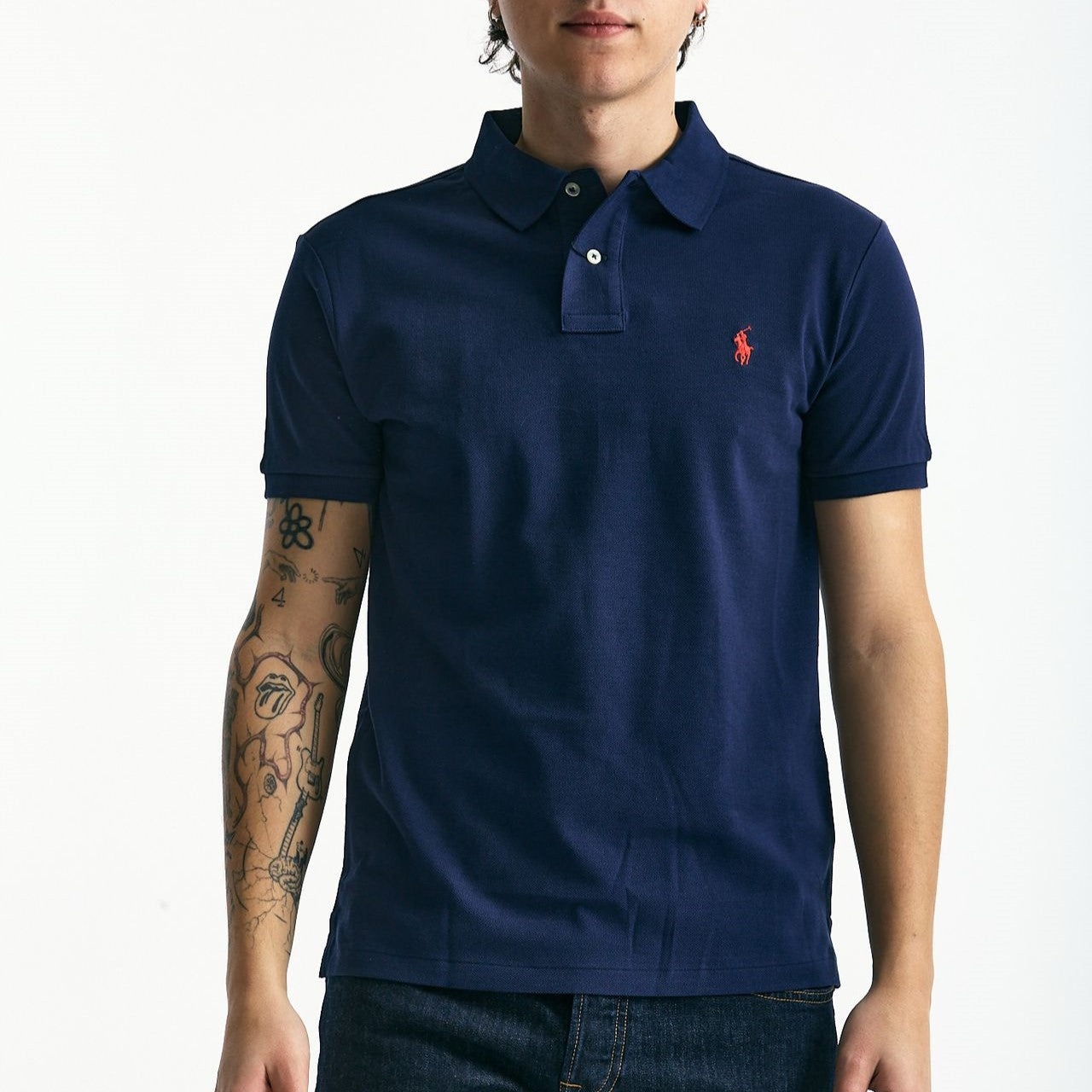 Polo Slim-Fit in cotone piquet blu men Polo ralph lauren - 6
