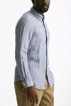 Camicia in lino rigato blu e bianco men Polo ralph lauren - 4