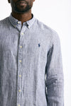 Camicia in lino rigato blu e bianco men Polo ralph lauren - 5
