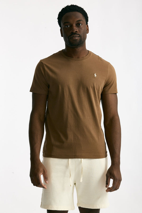 T-shirt in cotone marrone chiaro men Polo ralph lauren