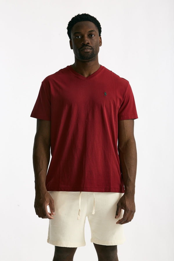 T-shirt in cotone rosso men Polo ralph lauren