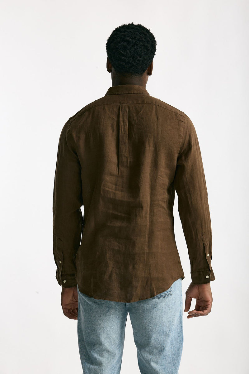 Camicia in lino marrone men Polo ralph lauren - 4