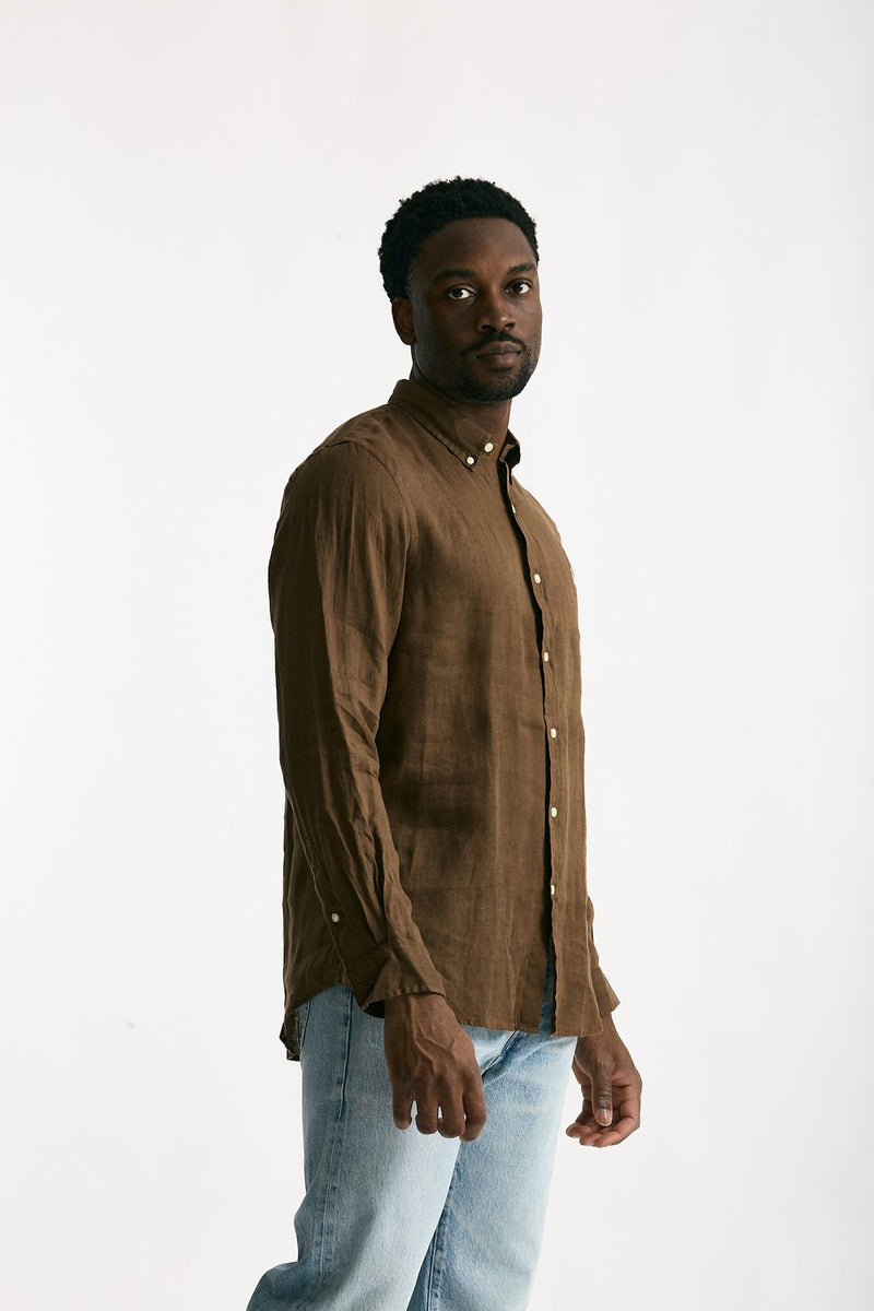Camicia in lino marrone men Polo ralph lauren - 1