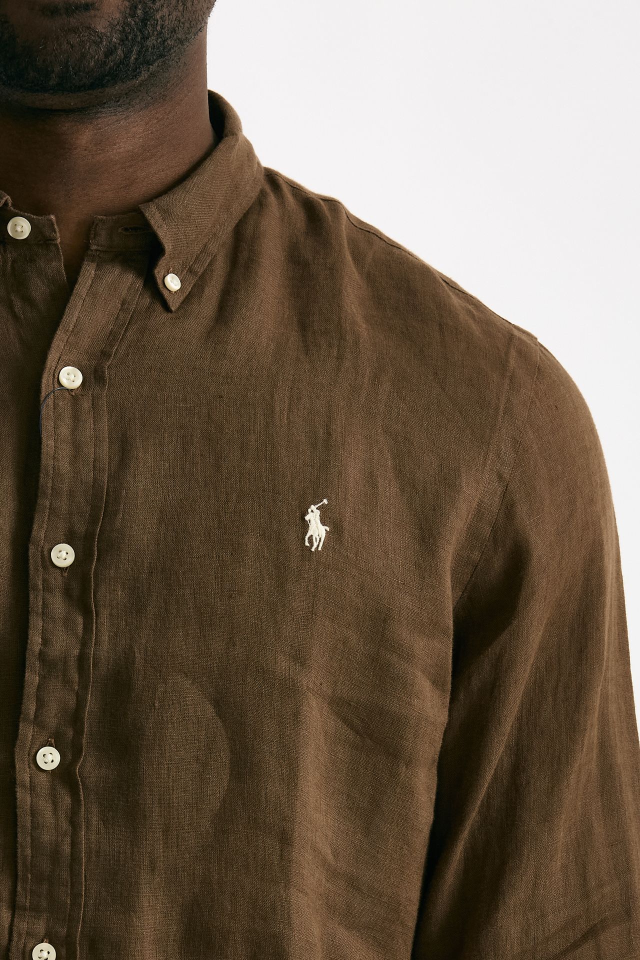 Camicia in lino marrone men Polo ralph lauren - 5