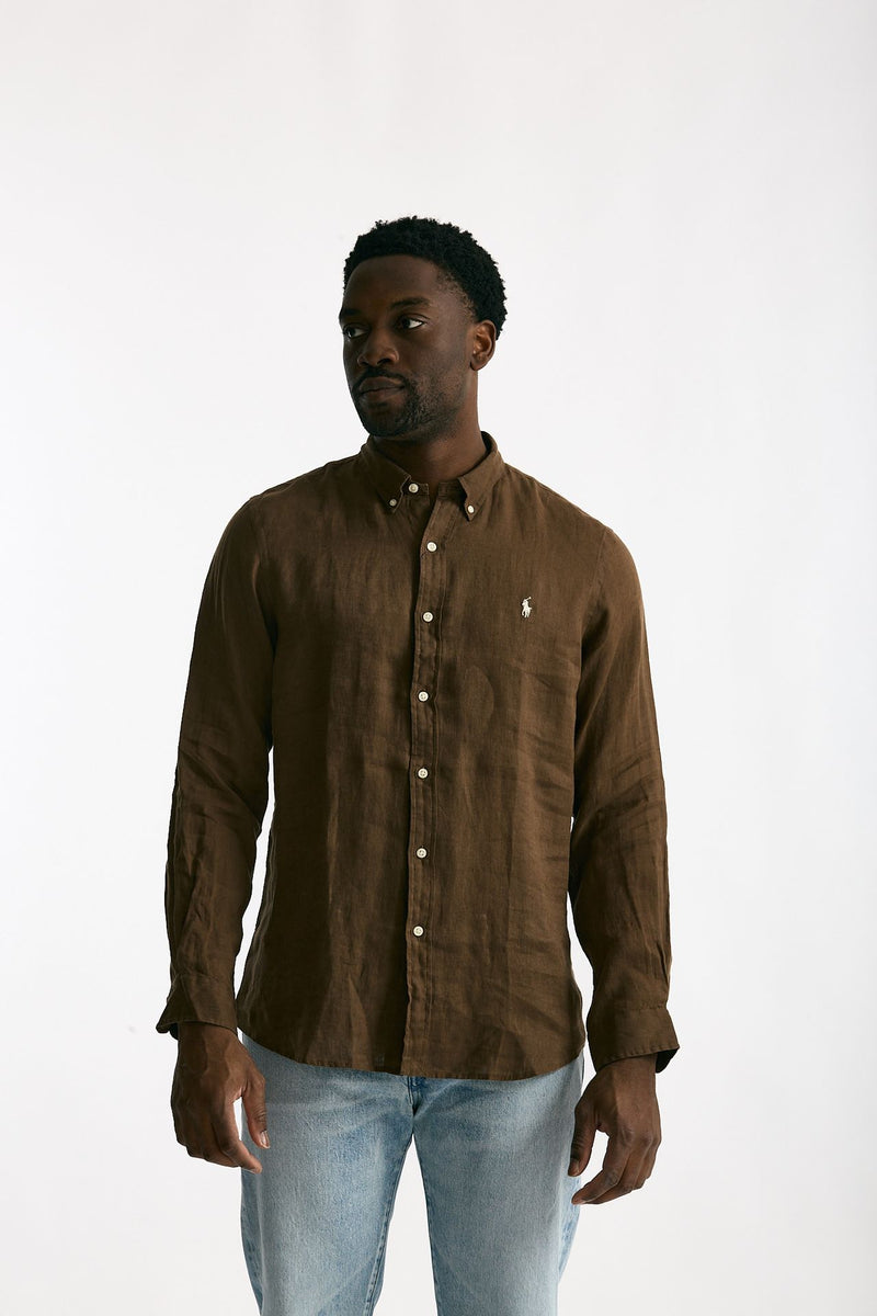Camicia in lino marrone men Polo ralph lauren - 2